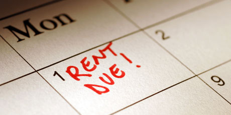 Calendar Marked To Show Rent Due